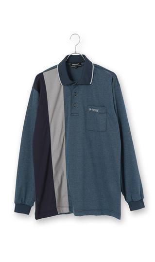 縦切り替えポロシャツ【日本製】