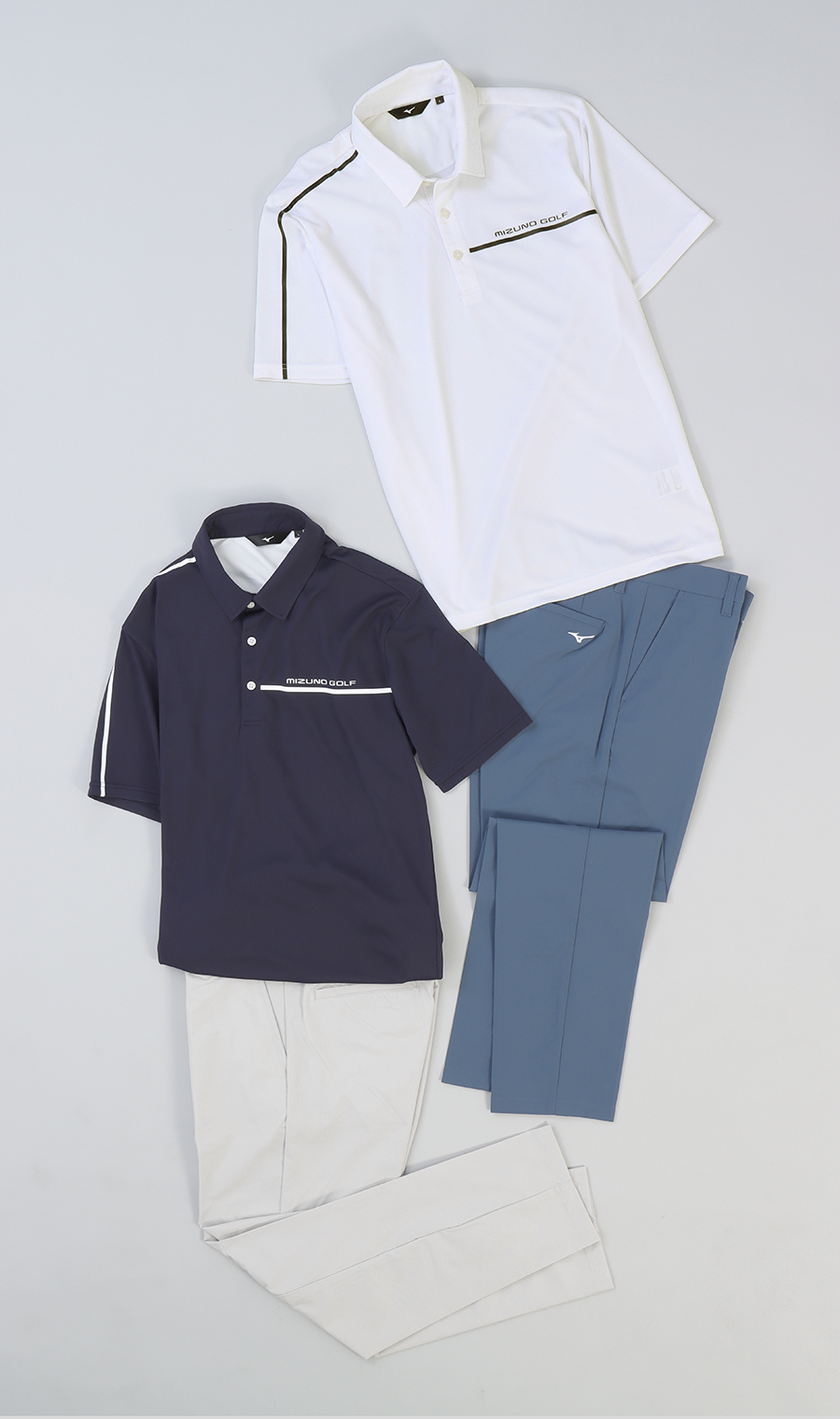 ゴルフウェア　ポロシャツ ラインデザインポロシャツ【MIZUNO GOLF】【COOL HOLD
