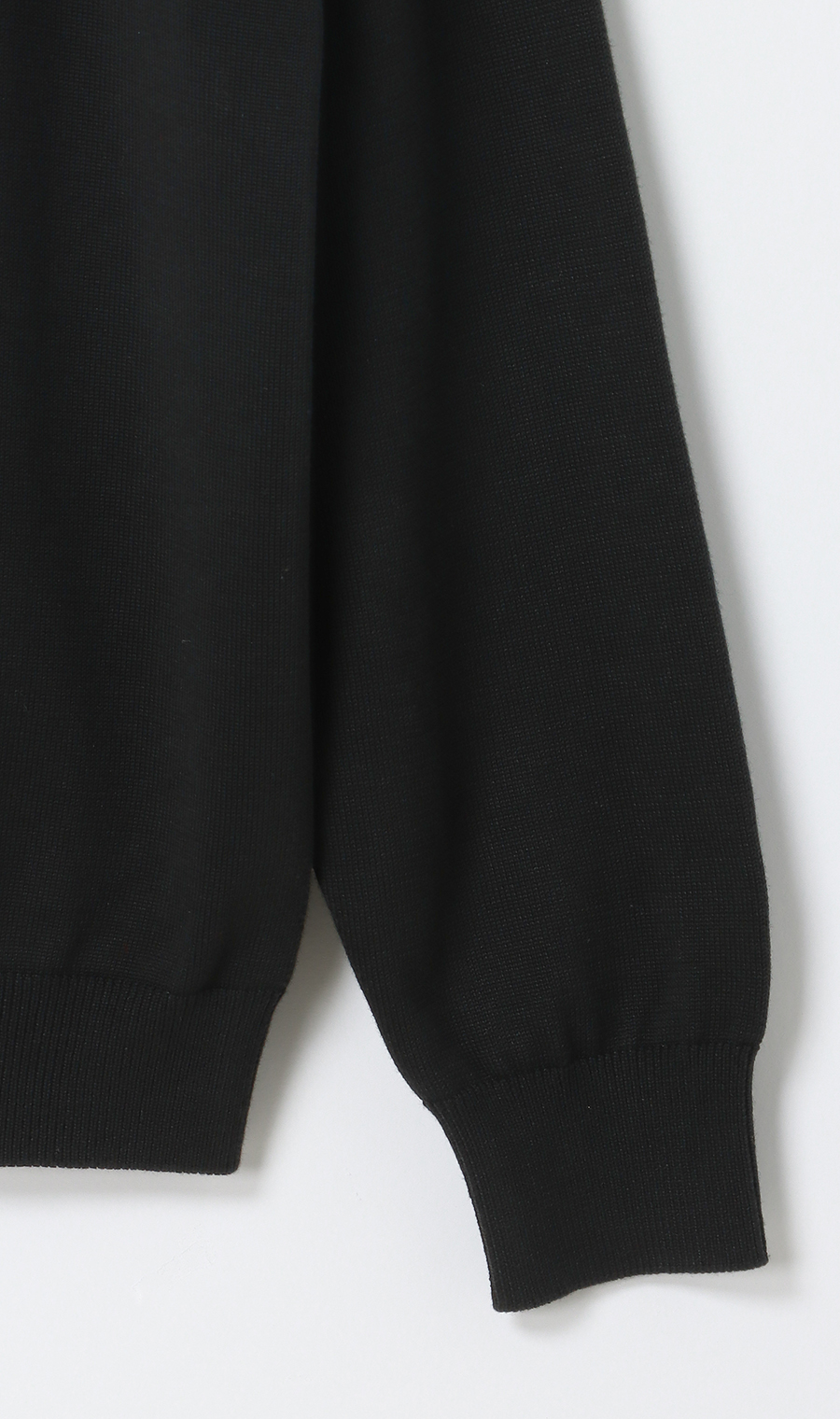 ニットポロ【長袖】 ブラック S