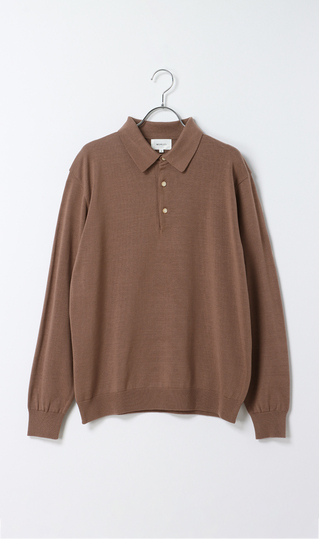 Knit polo shirt (long sleeves)