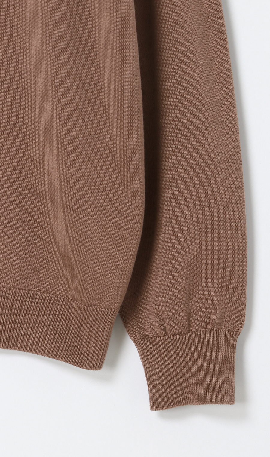 ニットポロ【長袖】 ブラウン S