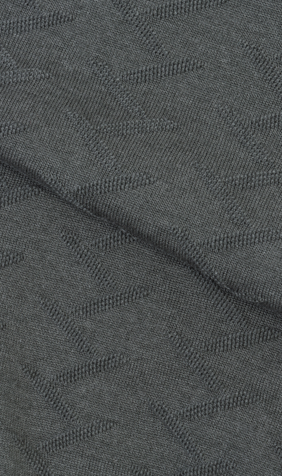 半袖ニットポロ【ジグザグパターン】 グレー S