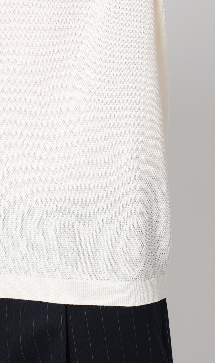 スキッパーニットポロシャツ【和紙混カノコ】 ホワイト S