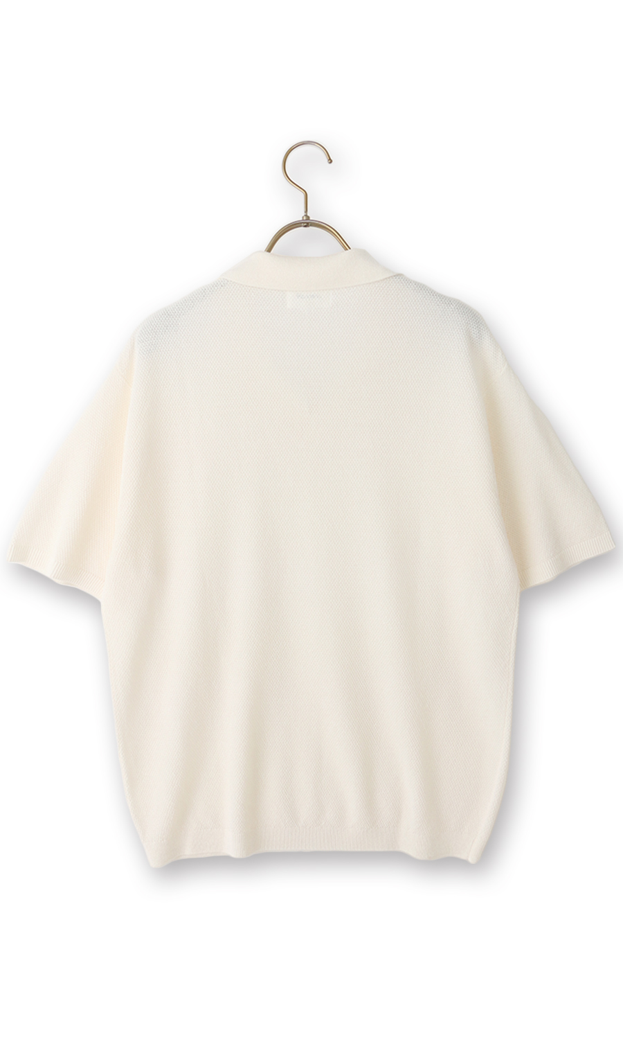 スキッパーニットポロシャツ【和紙混カノコ】 ホワイト S