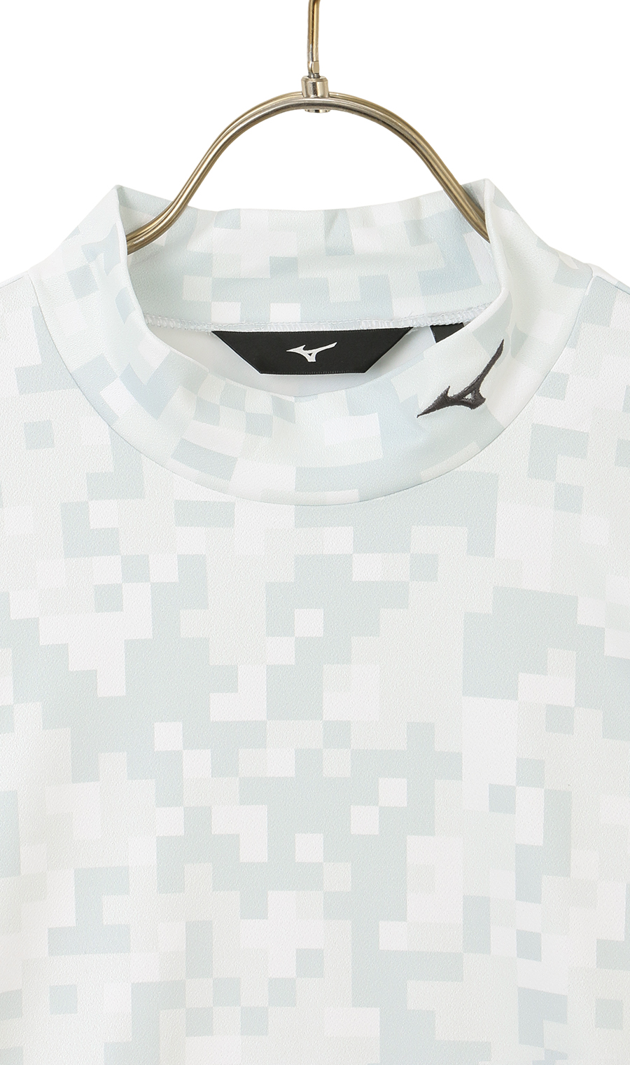 ★美品★2024年モデルand per se　UVバイヤスロゴ総柄モックネックL 総柄モックネックシャツ【MIZUNO GOLF】 (52JAC578-09) | MIZUNO