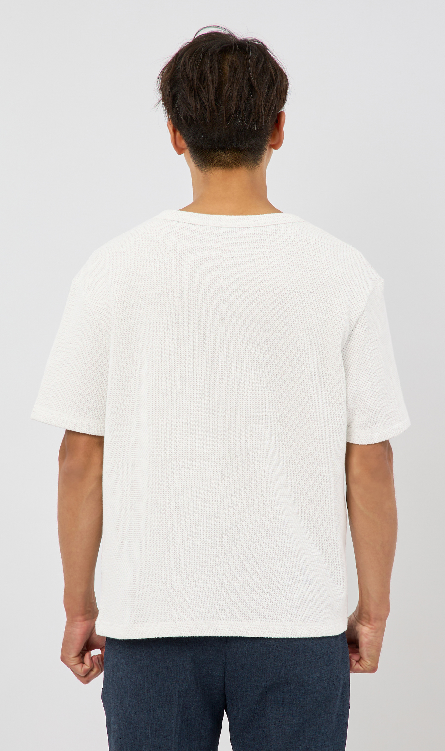 メッシュ接結クルーネックＴシャツ《gim》 ホワイト M