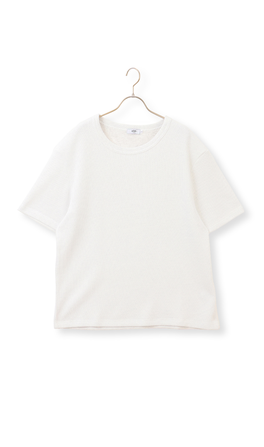 メッシュ接結クルーネックＴシャツ《gim》 ホワイト M