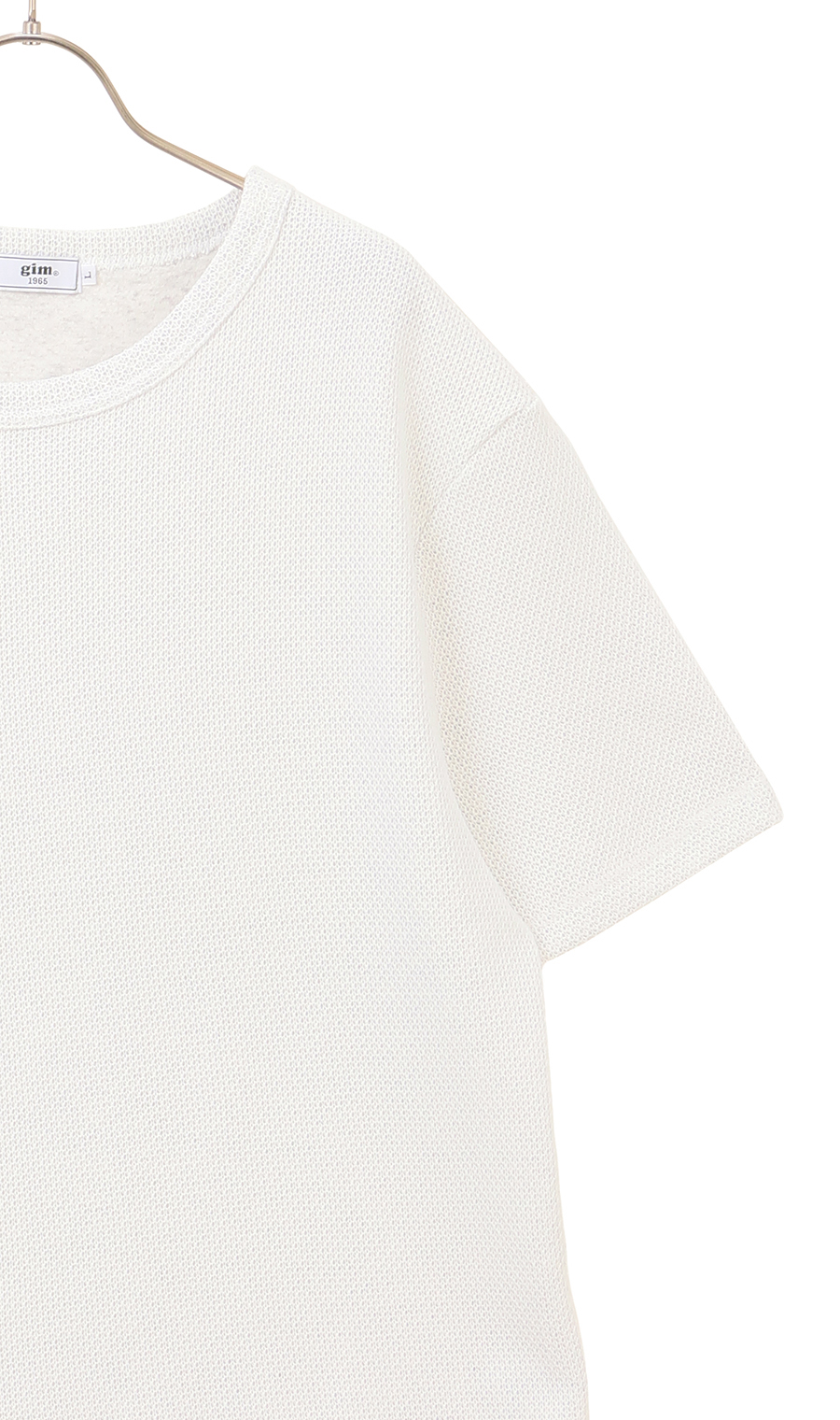 メッシュ接結クルーネックＴシャツ《gim》 ホワイト M