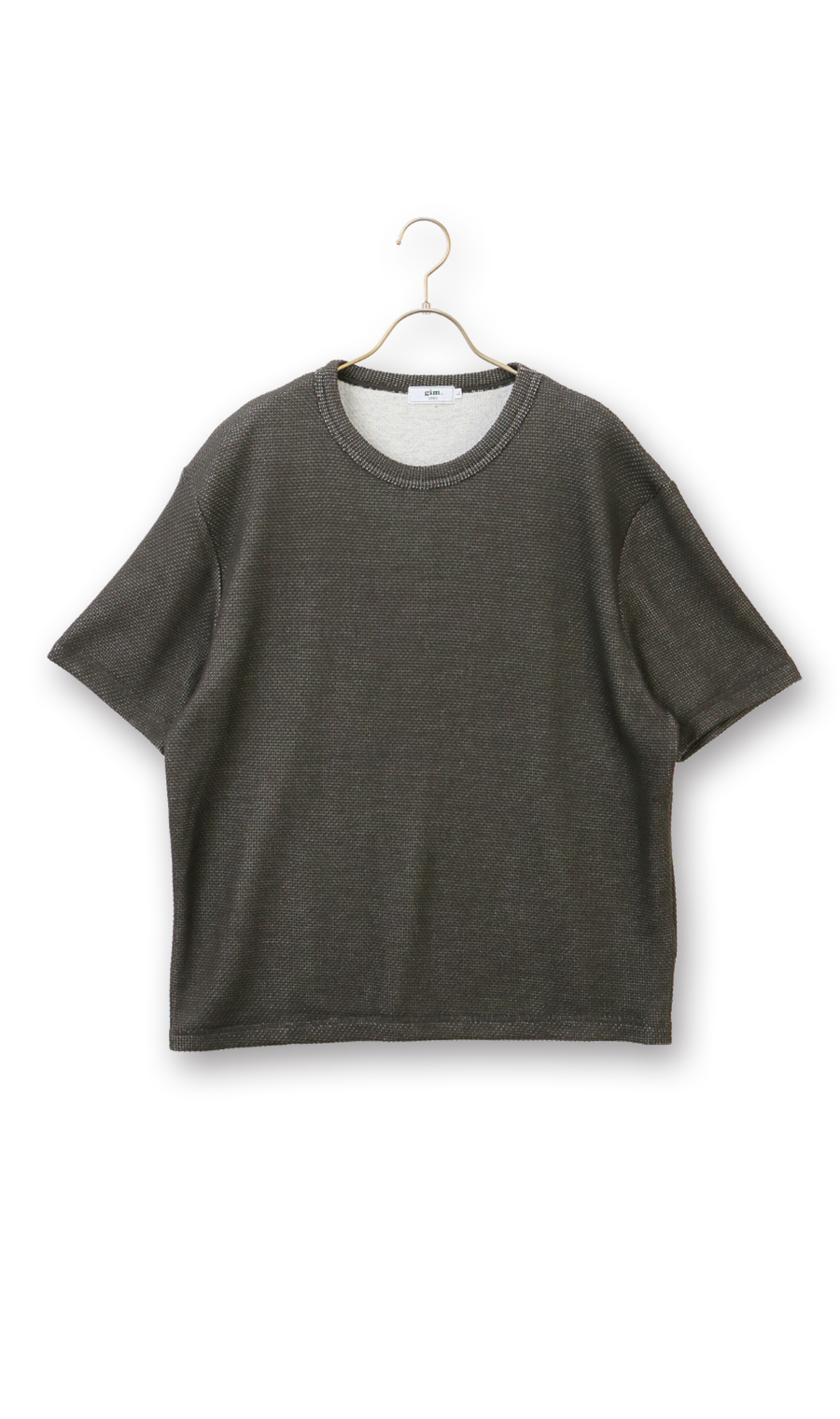 メッシュ接結クルーネックＴシャツ【gim】 グレー L