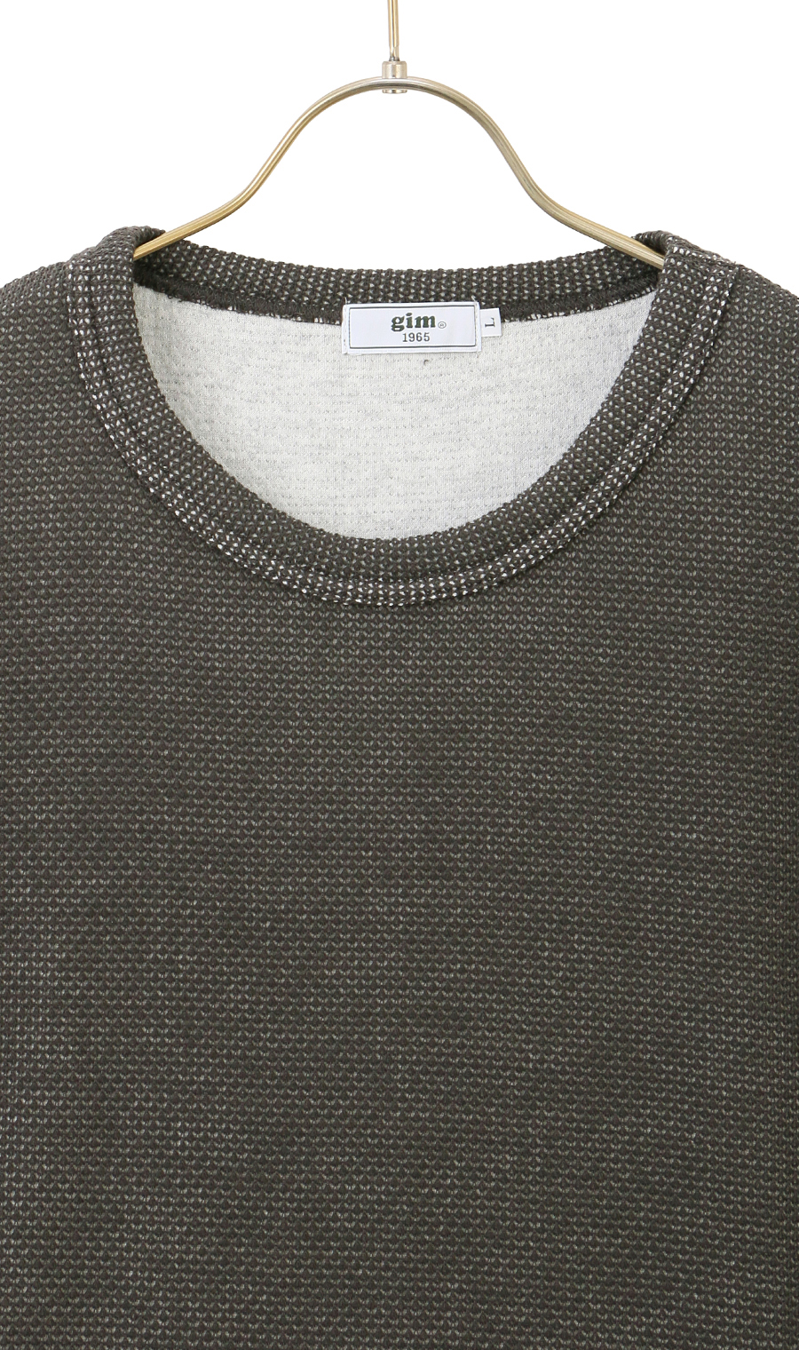 メッシュ接結クルーネックＴシャツ【gim】 グレー L