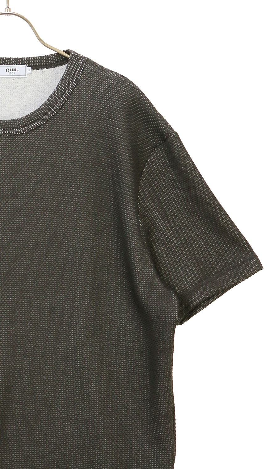 メッシュ接結クルーネックＴシャツ【gim】 グレー L