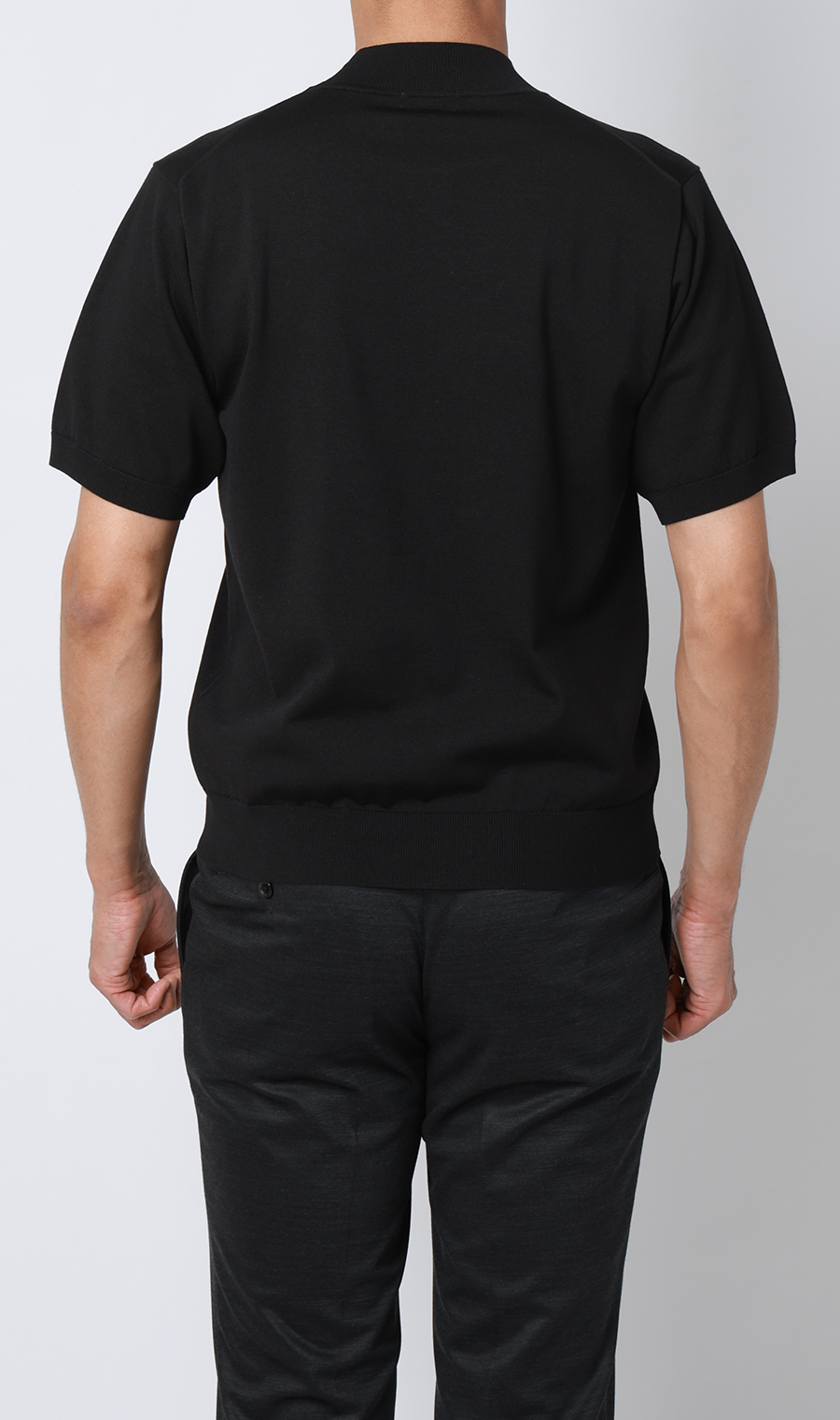 ウォッシャブルシルク半袖ニットT【モックネック】【TOGA MODEL】【TOGA KNIT】【2026年モデル】 ブラック S