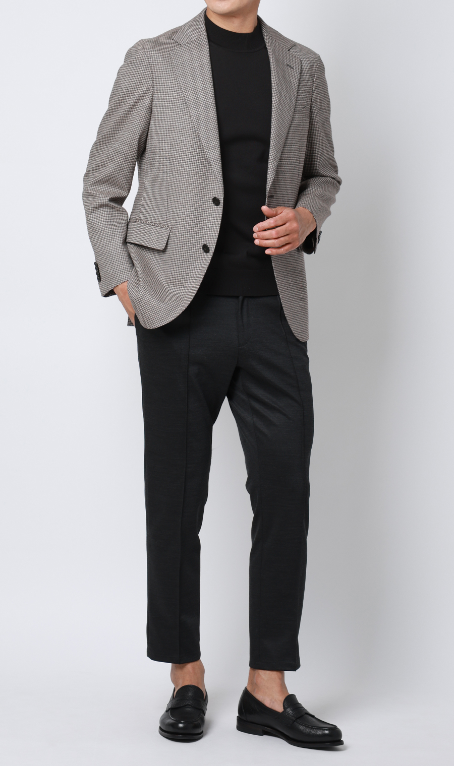 ウォッシャブルシルク半袖ニットT【モックネック】【TOGA MODEL】【TOGA KNIT】【2026年モデル】 ブラック S