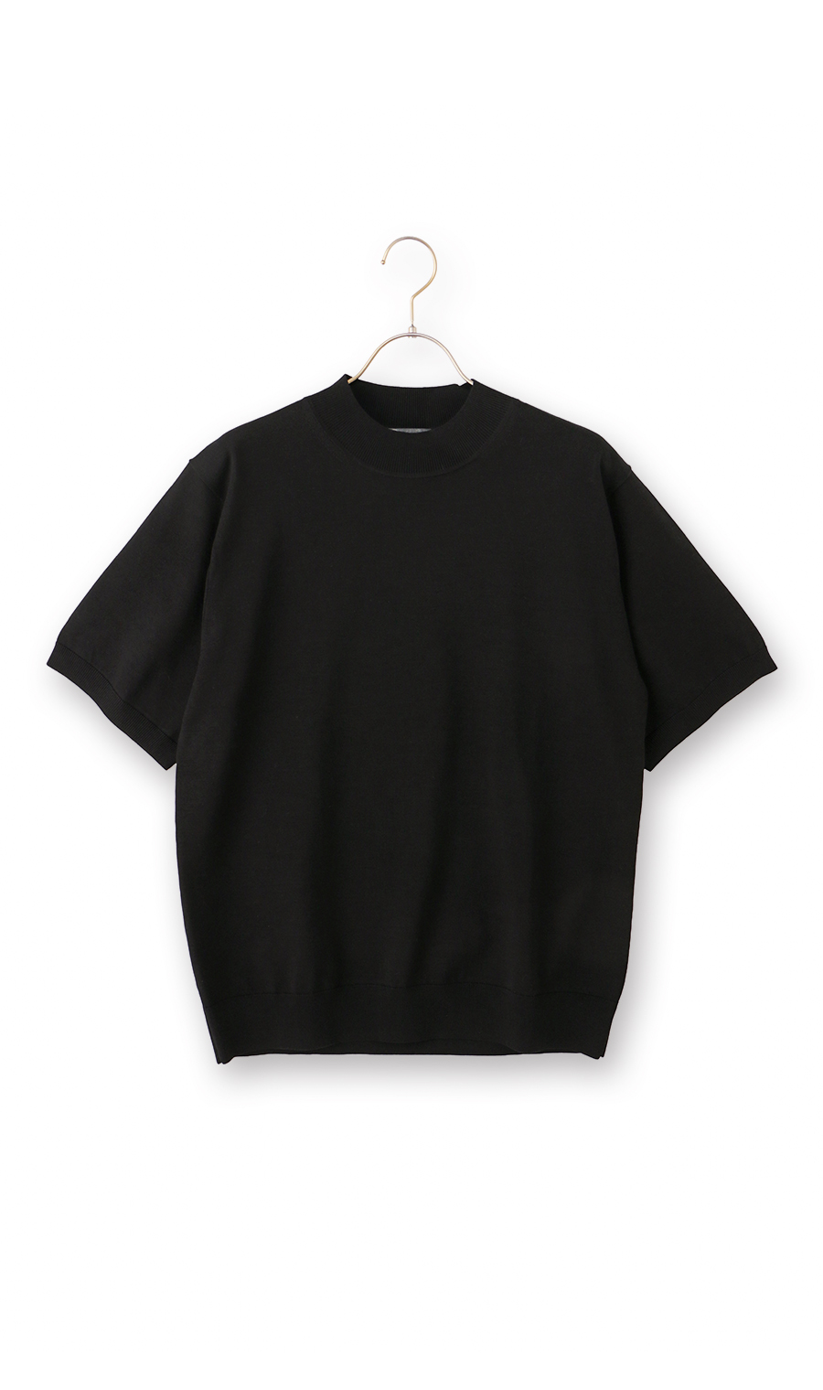 ウォッシャブルシルク半袖ニットT【モックネック】【TOGA MODEL】【TOGA KNIT】【2026年モデル】 ブラック S