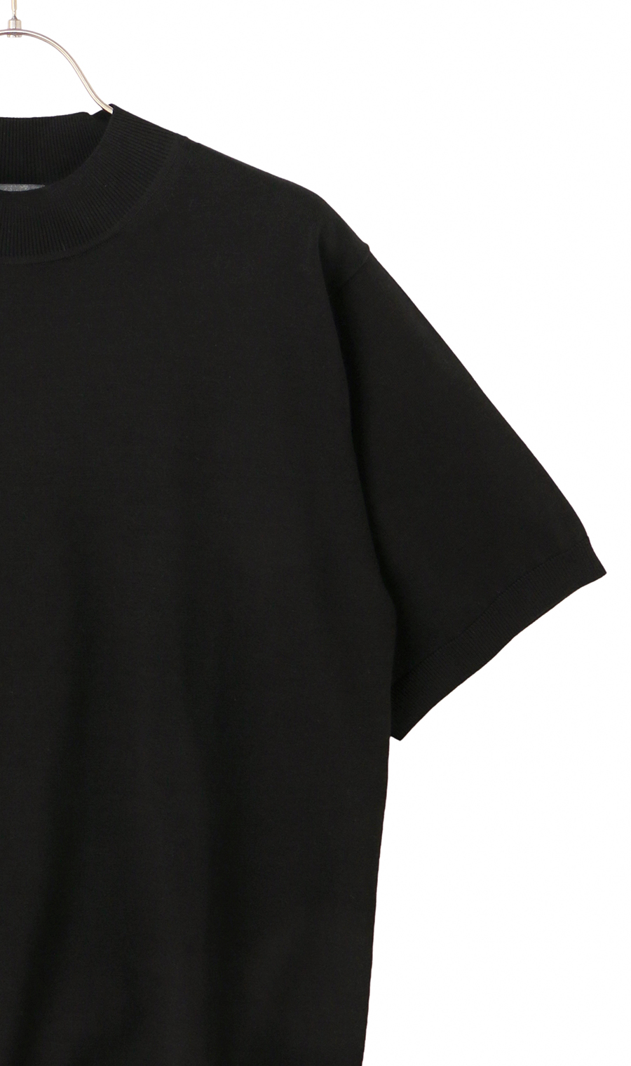 ウォッシャブルシルク半袖ニットT【モックネック】【TOGA MODEL】【TOGA KNIT】【2026年モデル】 ブラック S