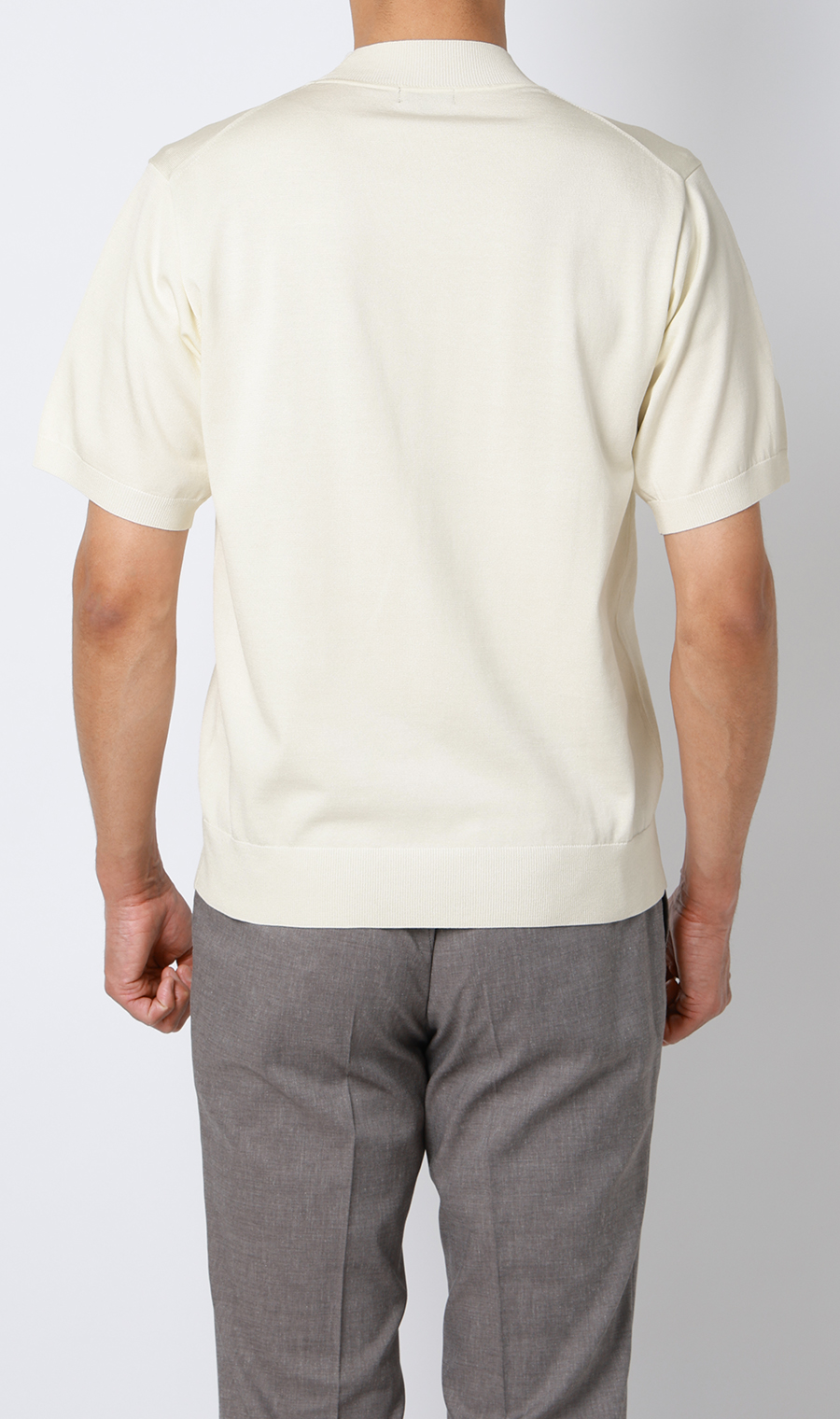 ウォッシャブルシルク半袖ニットT【モックネック】【TOGA MODEL】【TOGA KNIT】【2026年モデル】 ホワイト S