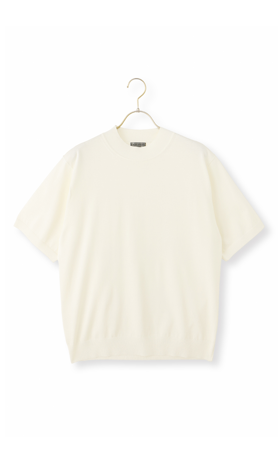 ウォッシャブルシルク半袖ニットT【モックネック】【TOGA MODEL】【TOGA KNIT】【2026年モデル】 ホワイト S