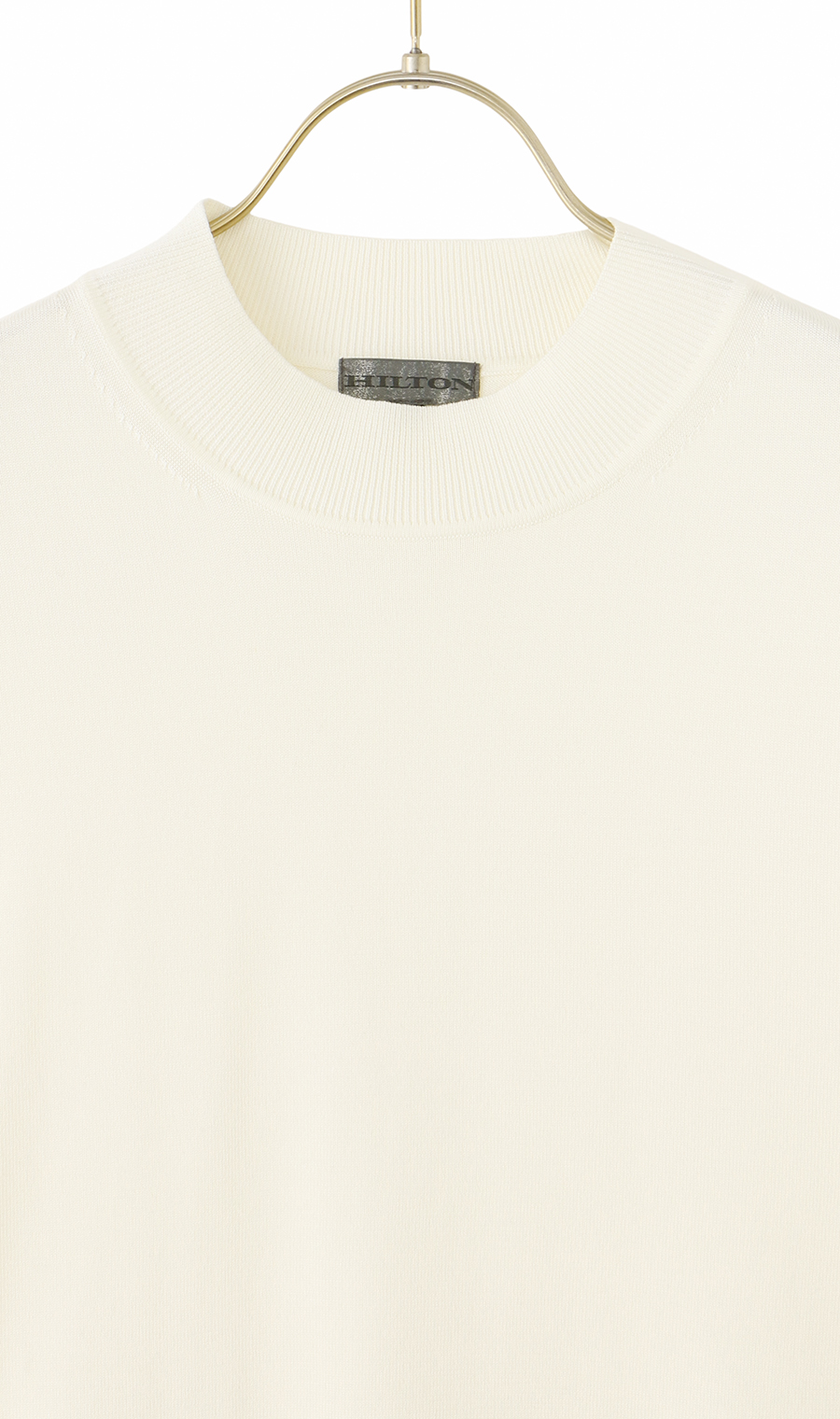 ウォッシャブルシルク半袖ニットT【モックネック】【TOGA MODEL】【TOGA KNIT】【2026年モデル】 ホワイト S