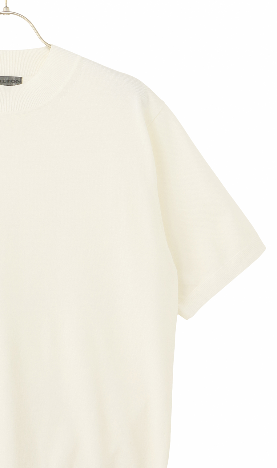 ウォッシャブルシルク半袖ニットT【モックネック】【TOGA MODEL】【TOGA KNIT】【2026年モデル】 ホワイト S