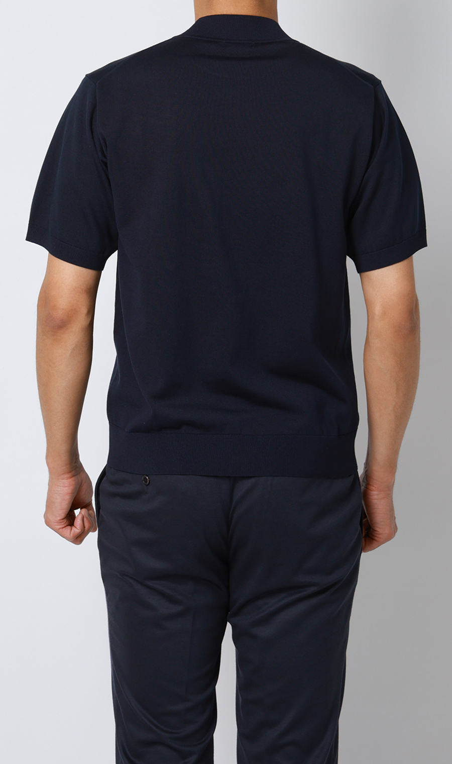 ウォッシャブルシルク半袖ニットT【モックネック】【TOGA MODEL】【TOGA KNIT】【2026年モデル】 ネイビー S