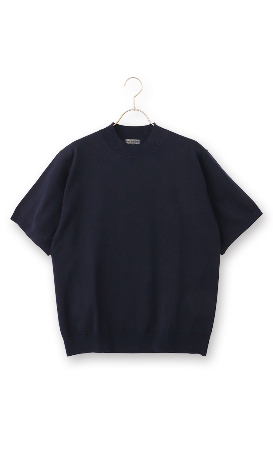 ウォッシャブルシルク半袖ニットT【モックネック】【TOGA MODEL】【TOGA KNIT】【2026年モデル】 ネイビー S