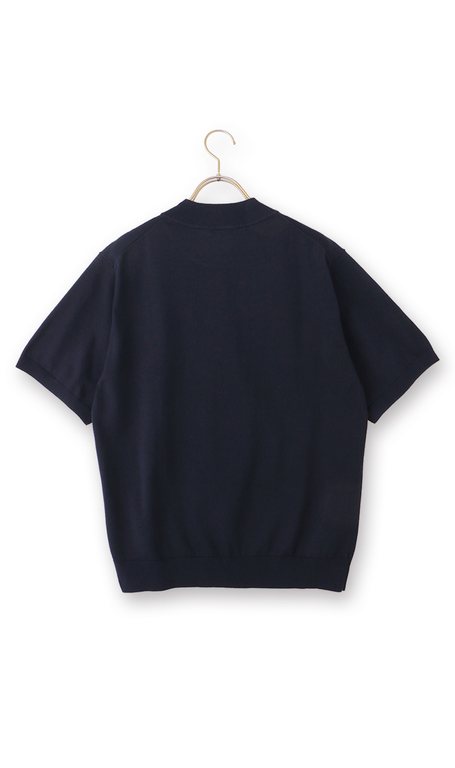 ウォッシャブルシルク半袖ニットT【モックネック】【TOGA MODEL】【TOGA KNIT】【2026年モデル】 ネイビー S