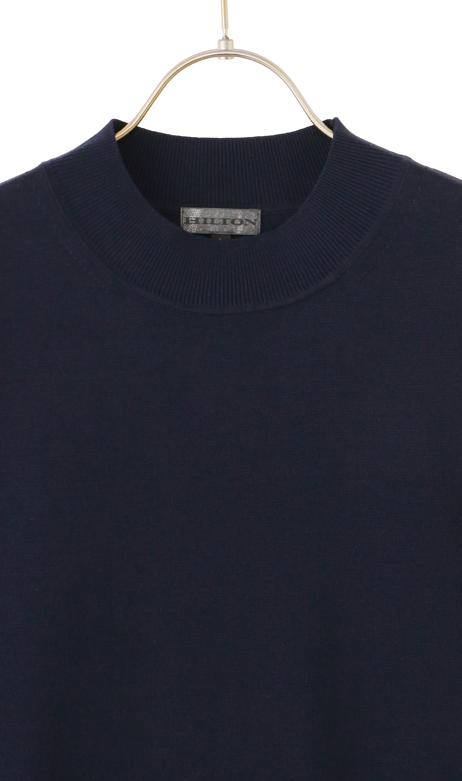 ウォッシャブルシルク半袖ニットT【モックネック】【TOGA MODEL】【TOGA KNIT】【2026年モデル】 ネイビー S