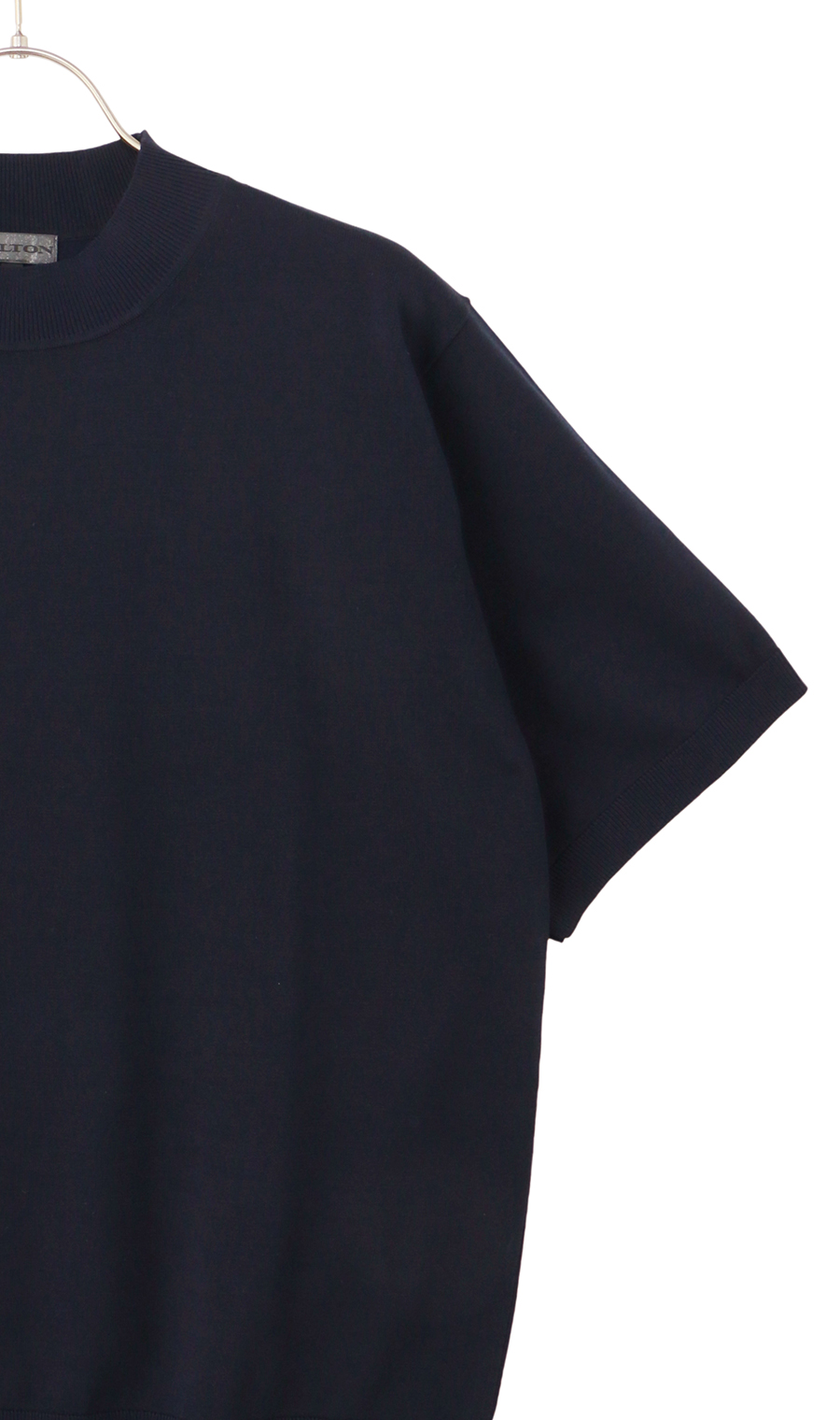ウォッシャブルシルク半袖ニットT【モックネック】【TOGA MODEL】【TOGA KNIT】【2026年モデル】 ネイビー S