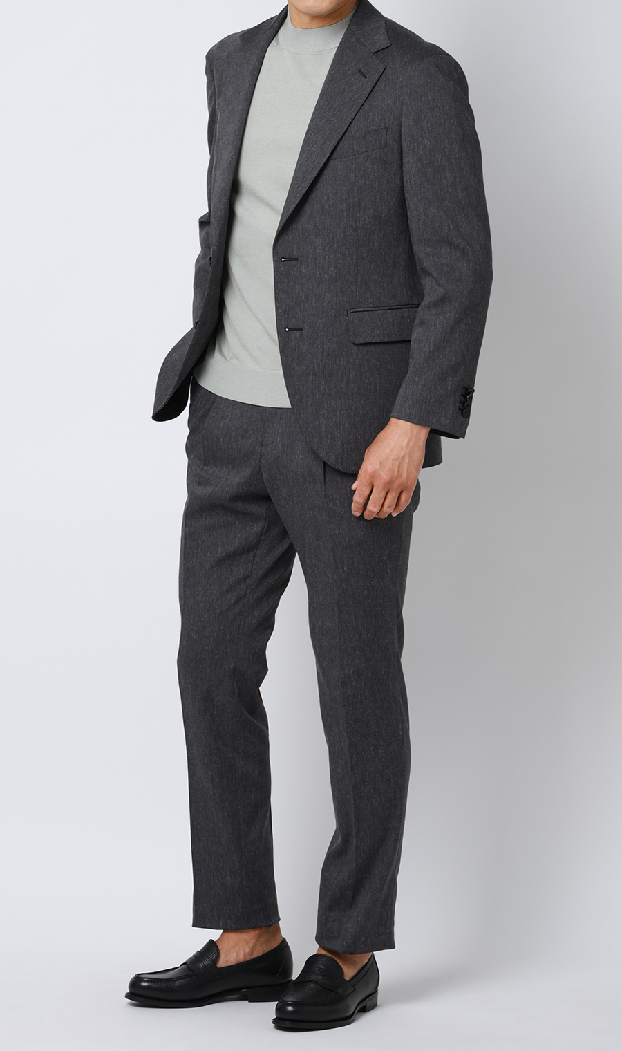 ウォッシャブルシルク半袖ニットT【モックネック】【TOGA MODEL】【TOGA KNIT】【2026年モデル】 ライトグレー S