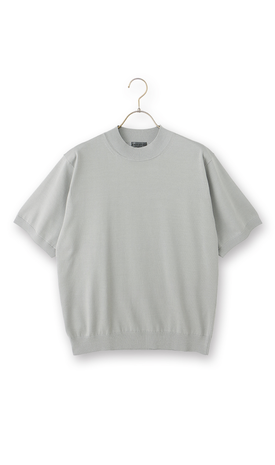 ウォッシャブルシルク半袖ニットT【モックネック】【TOGA MODEL】【TOGA KNIT】【2026年モデル】 ライトグレー S