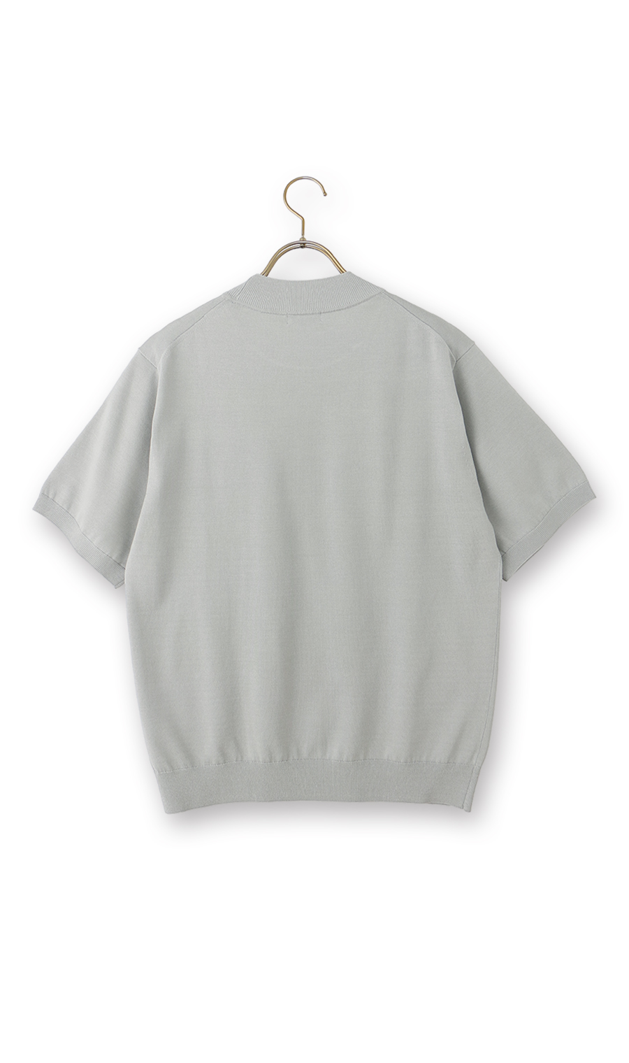 ウォッシャブルシルク半袖ニットT【モックネック】【TOGA MODEL】【TOGA KNIT】【2026年モデル】 ライトグレー S