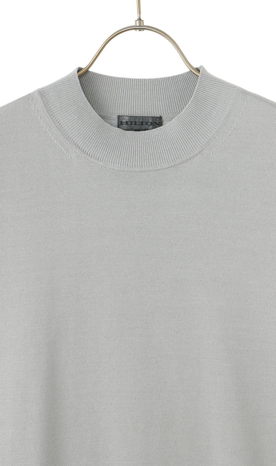 ウォッシャブルシルク半袖ニットT【モックネック】【TOGA MODEL】【TOGA KNIT】【2026年モデル】 ライトグレー S
