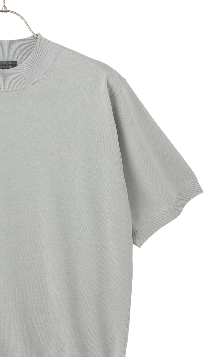 ウォッシャブルシルク半袖ニットT【モックネック】【TOGA MODEL】【TOGA KNIT】【2026年モデル】 ライトグレー S
