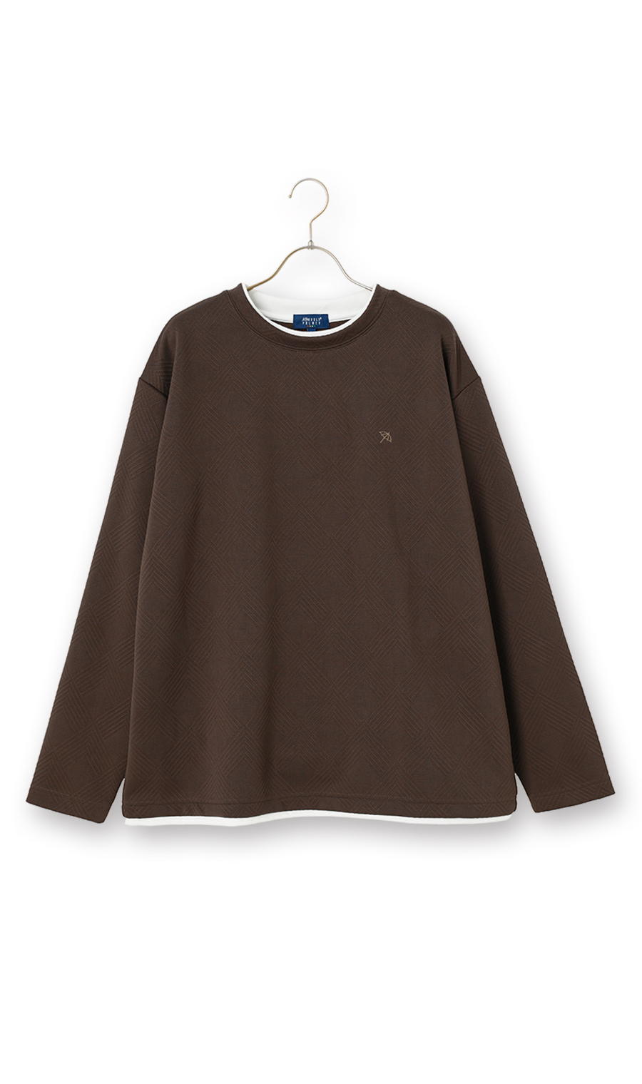 フェイクレイヤードロングTシャツ【Arnold Palmer】 ブラウン M