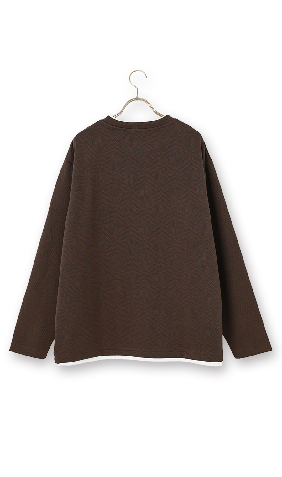フェイクレイヤードロングTシャツ【Arnold Palmer】 ブラウン M