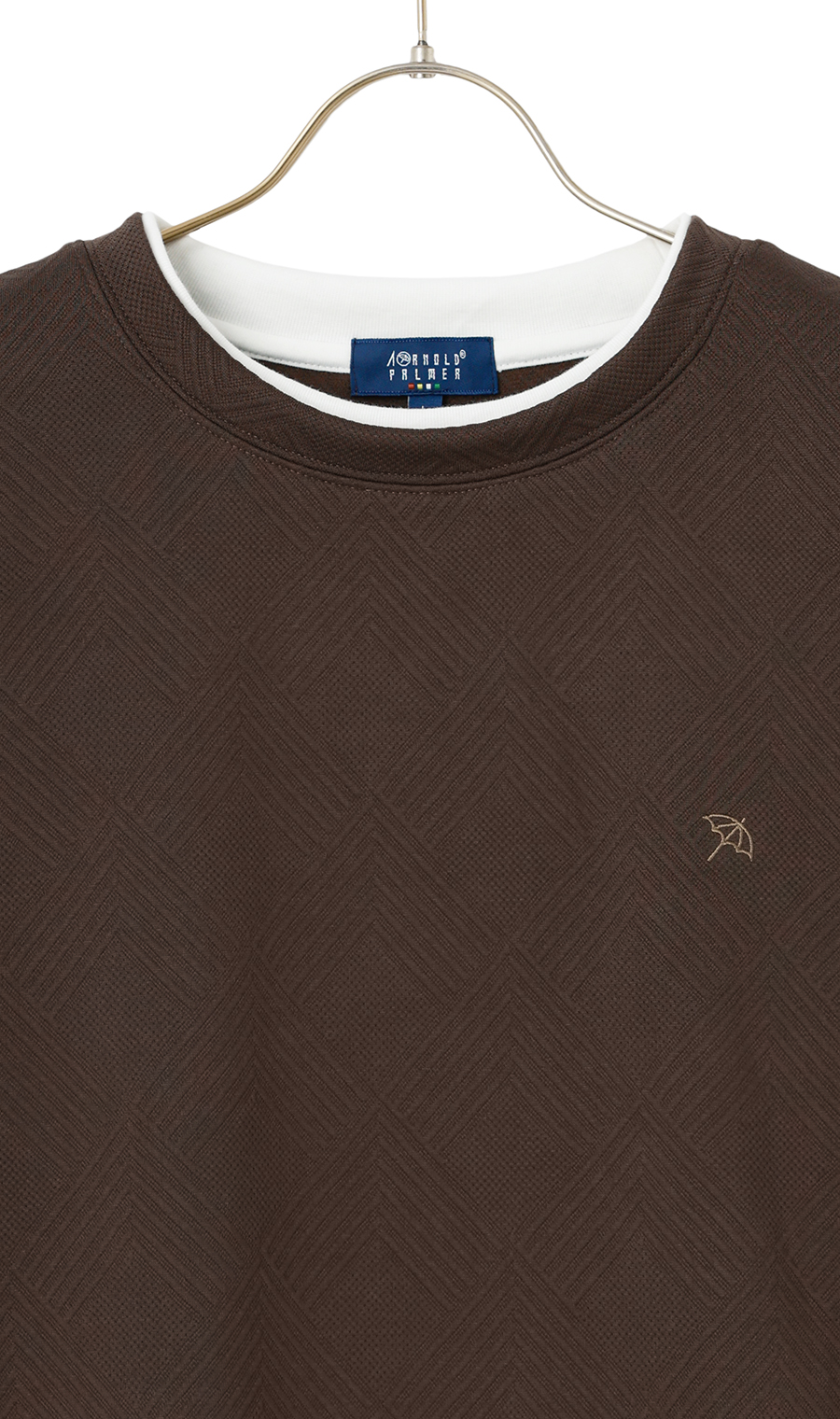 フェイクレイヤードロングTシャツ【Arnold Palmer】 ブラウン M