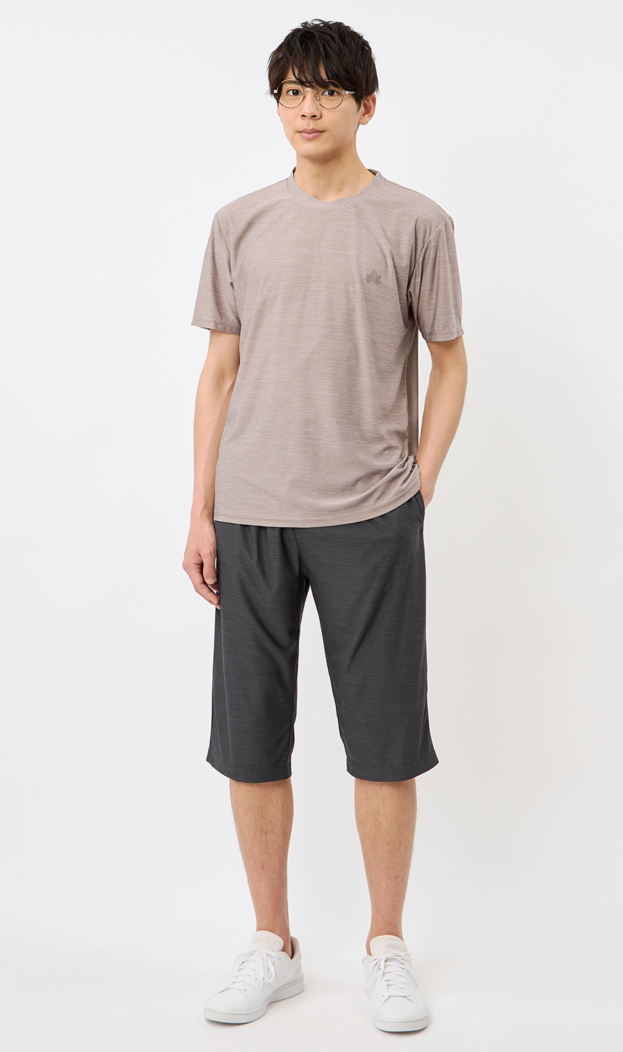 カチオン杢DRYTシャツ【セットアップ着用可】 ブラウン M