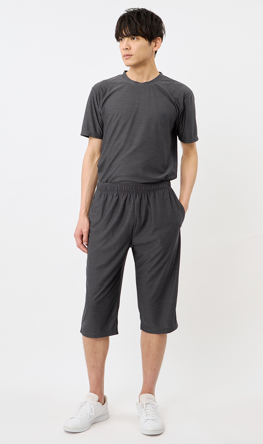 カチオン杢DRYTシャツ【セットアップ着用可】 グレー M