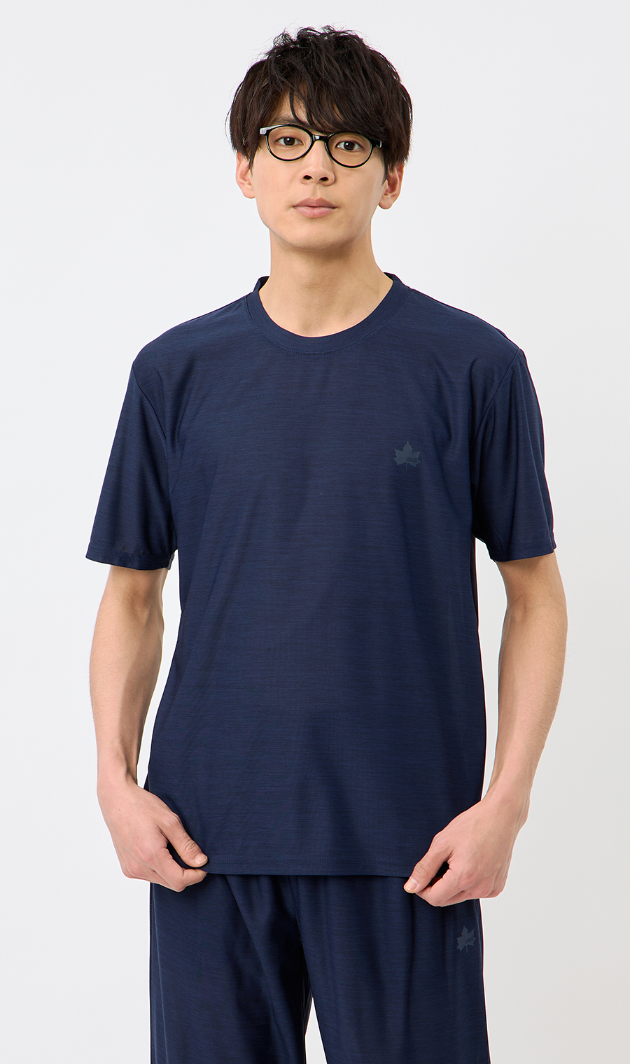 カチオン杢DRYTシャツ【セットアップ着用可】 ネイビー M