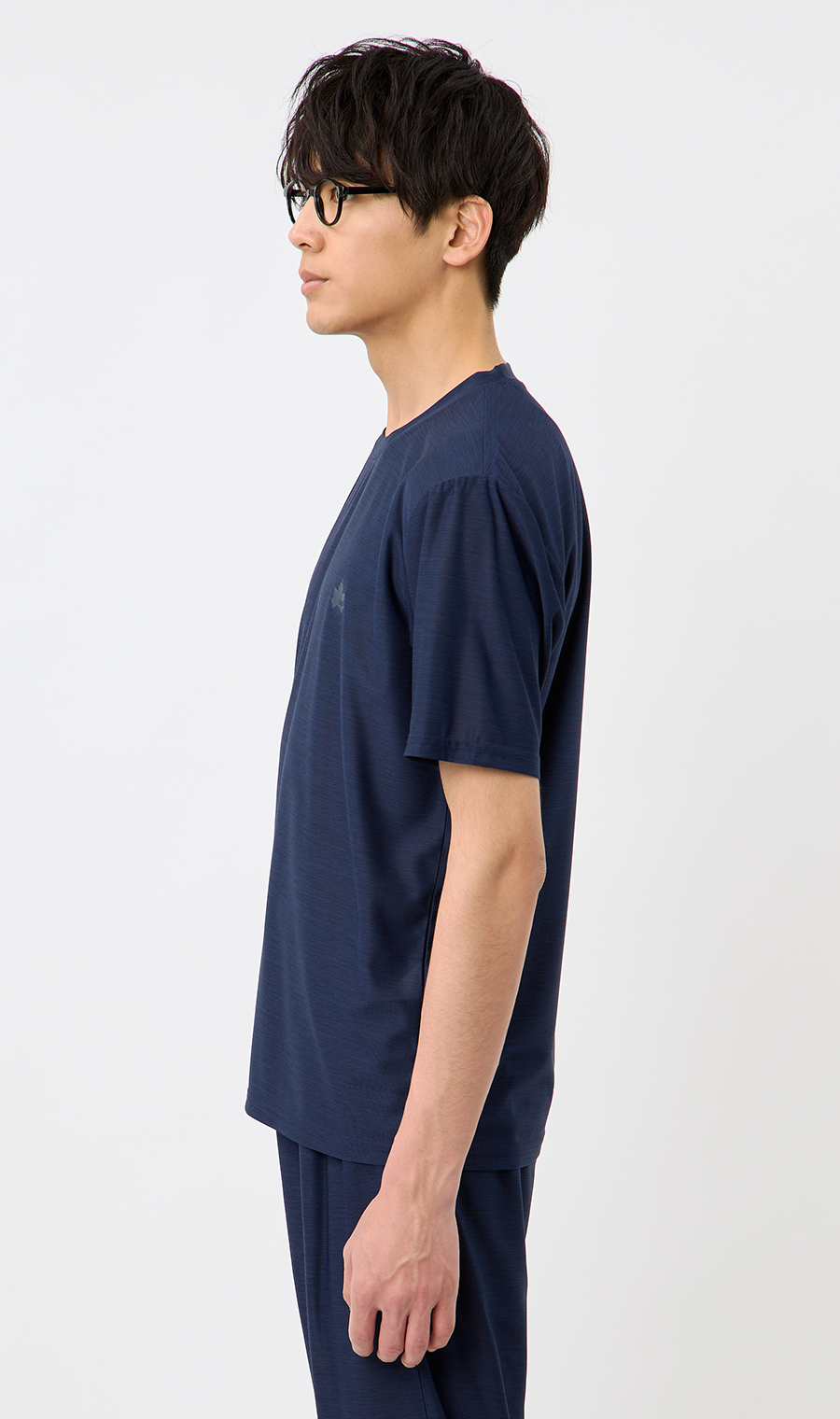 カチオン杢DRYTシャツ【セットアップ着用可】 ネイビー M