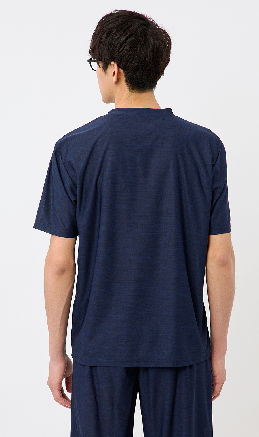 カチオン杢DRYTシャツ【セットアップ着用可】 ネイビー M