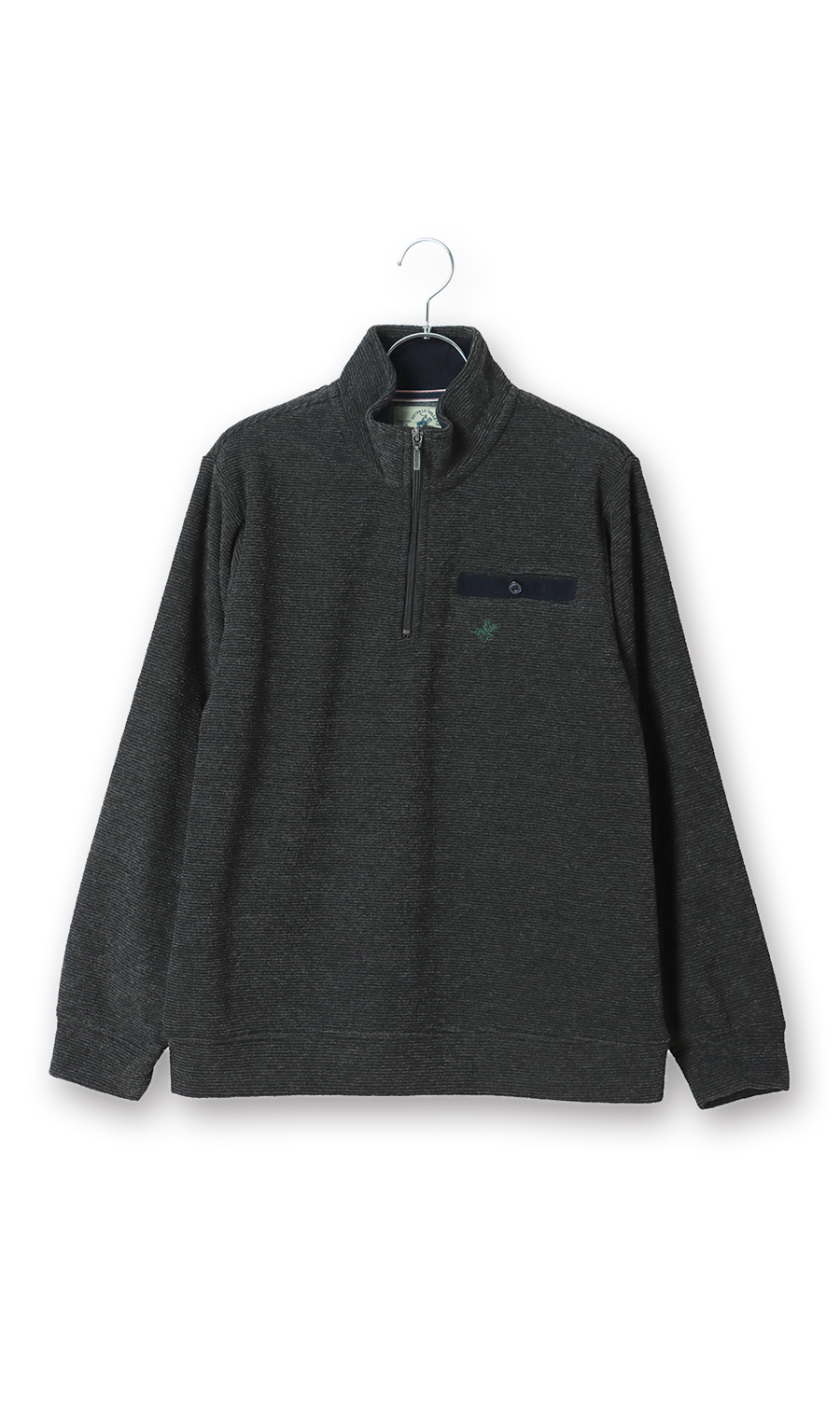 ブークレー裏起毛ハーフジップトレーナー【BEVERLY HILLS POLO CLUB】 ブラック M