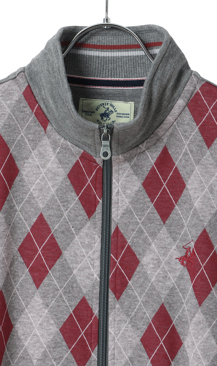 前身ジャガードフルジップ【BEVERLY HILLS POLO CLUB】 グレー M