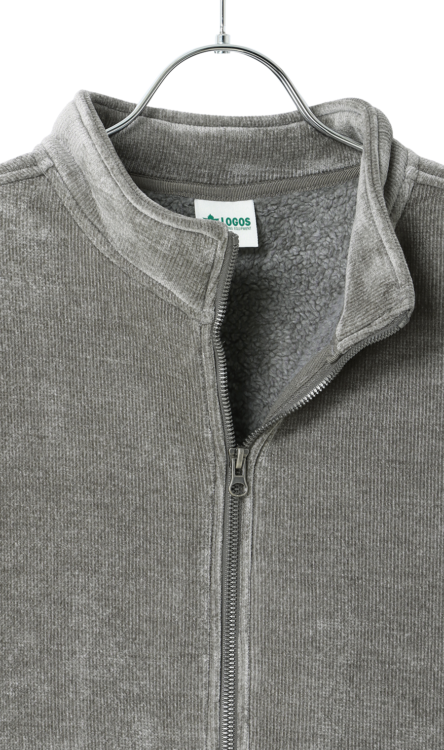 モール裏ボアフルジップ【LOGOS】 グレー M