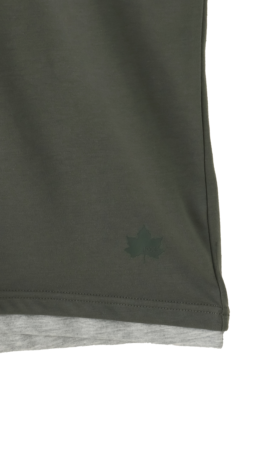 フェイクレイヤードTシャツ カーキ M