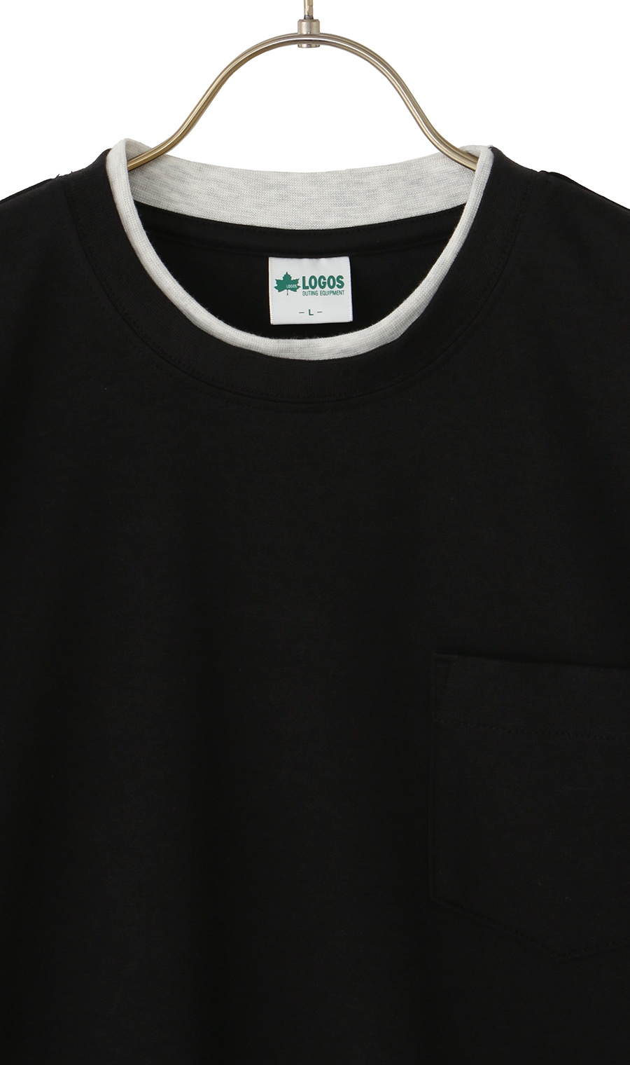 フェイクレイヤードTシャツ ブラック M