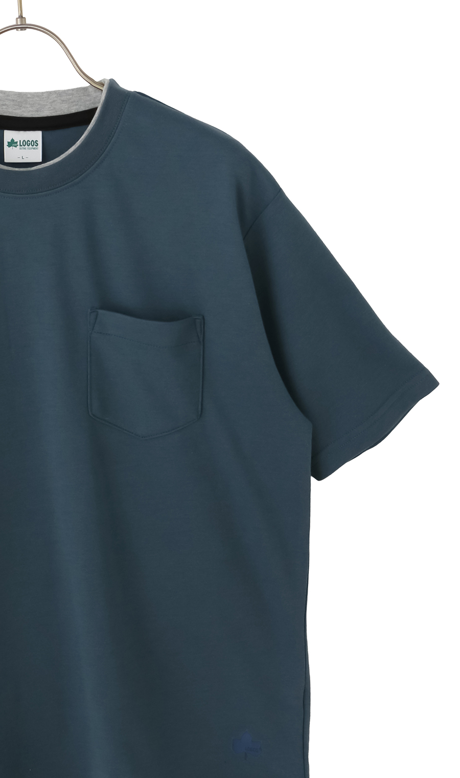 フェイクレイヤードTシャツ ブルー M