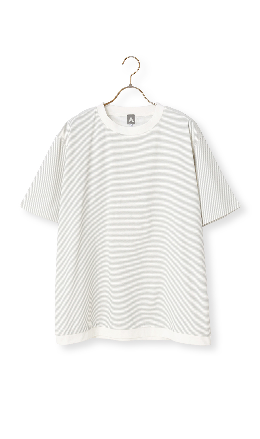 プリントボーダーTシャツ【半袖】 ホワイト M
