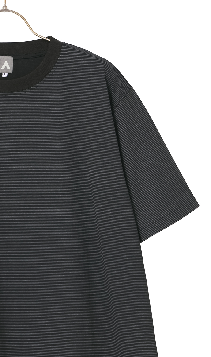 プリントボーダーTシャツ【半袖】 ブラック M