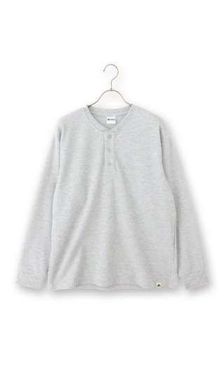 ワッフルヘンリーネックTシャツ【LOGOS】